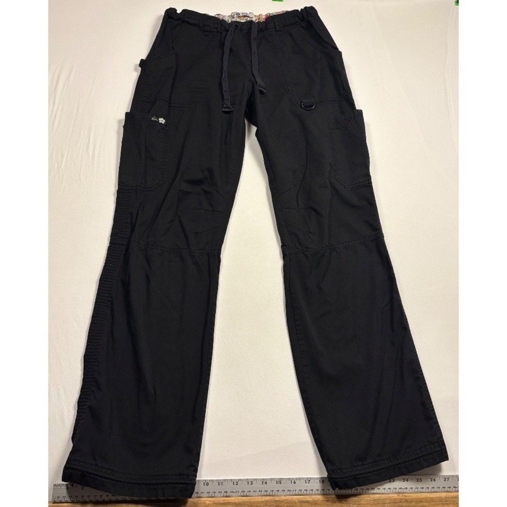 Koi Lindsey 701 Women's M Tall Black Cargo Scrub Pants 7 Pocket Medical